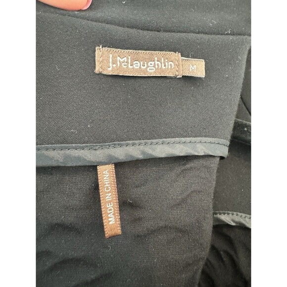 J.McLaughlin Women's Black Sleeveless Textured Sheath Dress Round Neck Medium - Picture 5 of 9